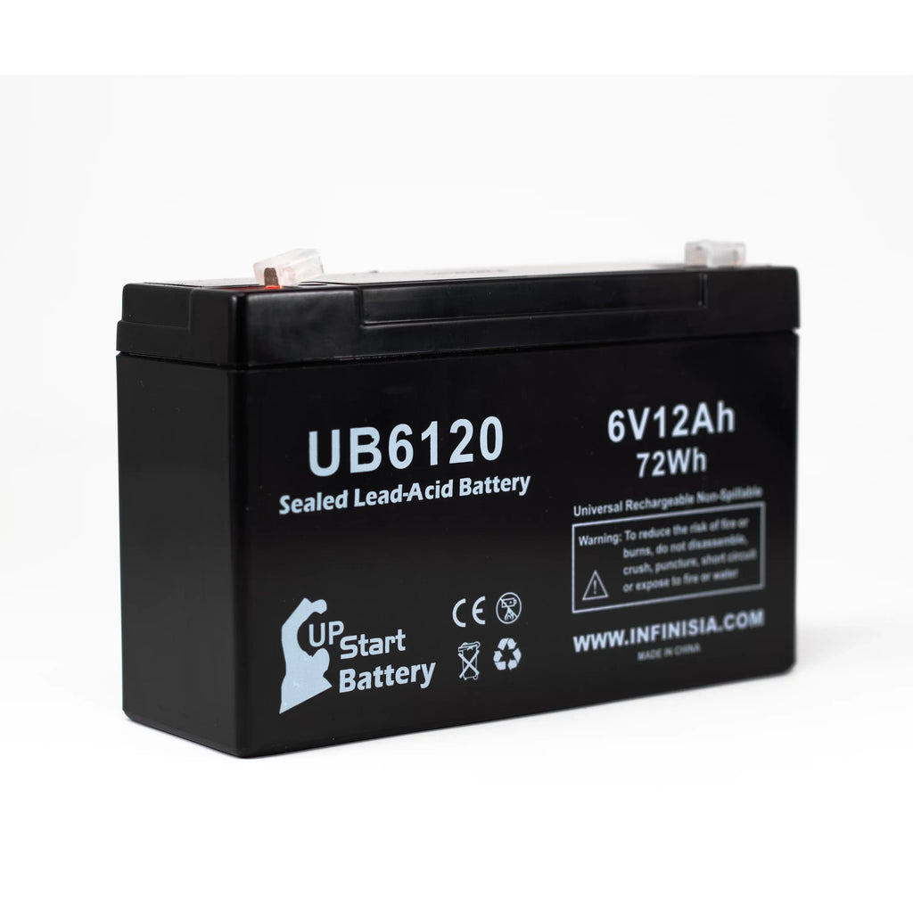 5x Pack - Compatible Tripp-Lite 850 Battery - Replacement UB6120 Universal Sealed Lead Acid Battery (6V, 12Ah, 12000mAh, F1 Terminal, AGM, SLA) - Includes 10 F1 to F2 Terminal Adapters