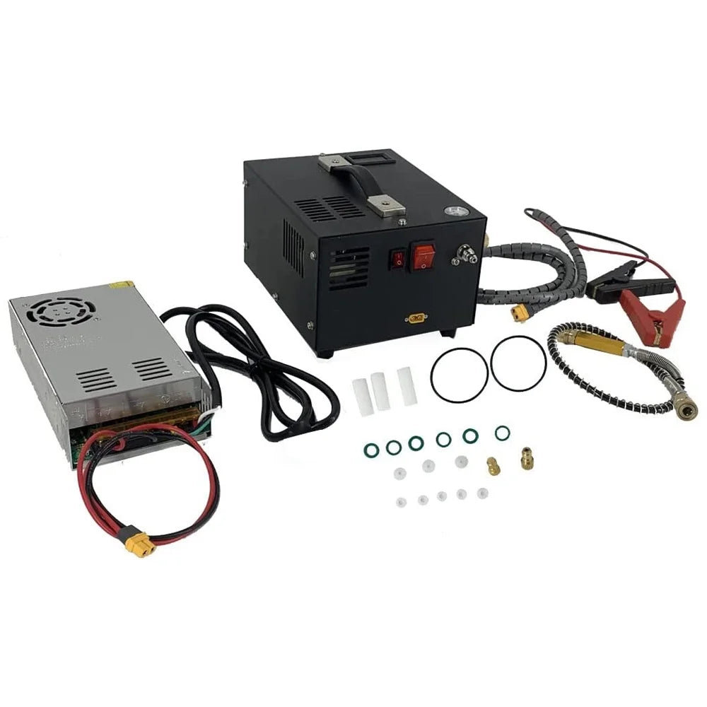Lixada Electric 4500PSI High Pressure Air Compressor Intelligent Portable Pump Automatic Shutdown with Barometer Transformer