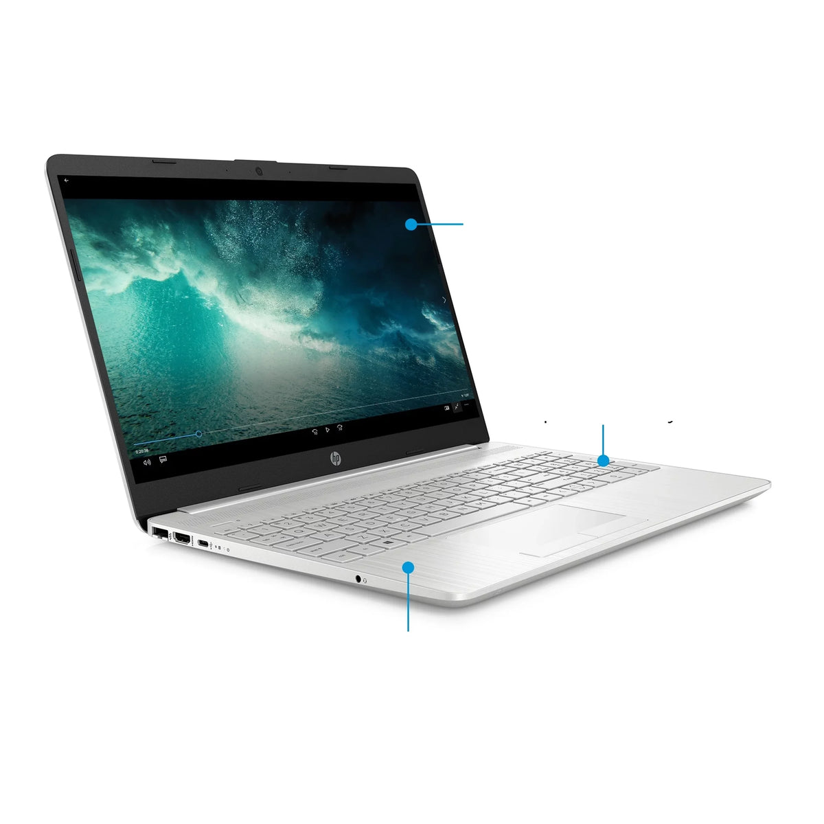 HP 15-GW0010 15.6" 4GB 1TB+128GB SSD AMD Ryzen™ 3 3250U 2.6GHz Win10H,Natural Silver (Used)