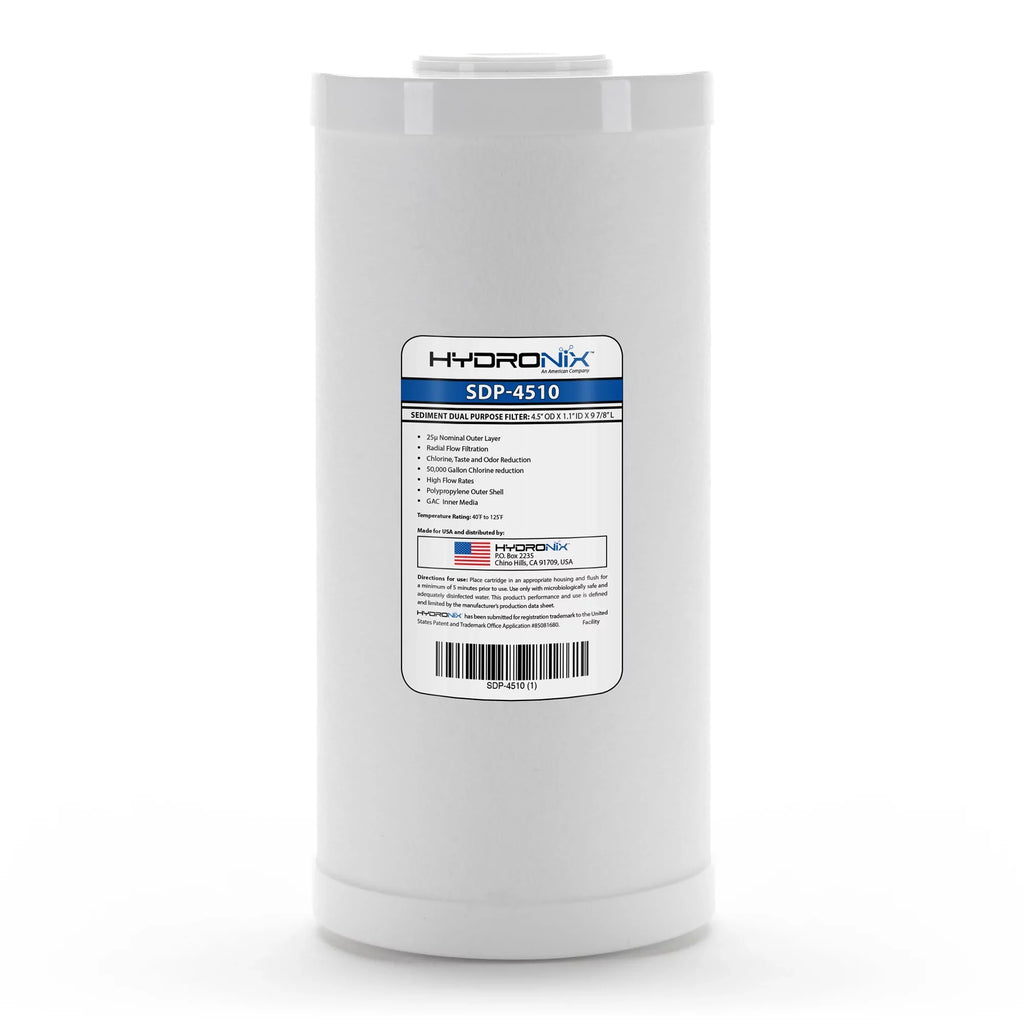 2 Pack - Hydronix SDP-4510 Dual Purpose Radial Flow Cartridge 4.5" x 10"