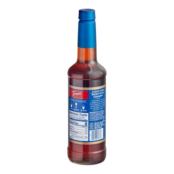 Torani Sugar-Free Brown Sugar Cinnamon Syrup, 25.4 oz (750 mL) + Gold Syrup Pump