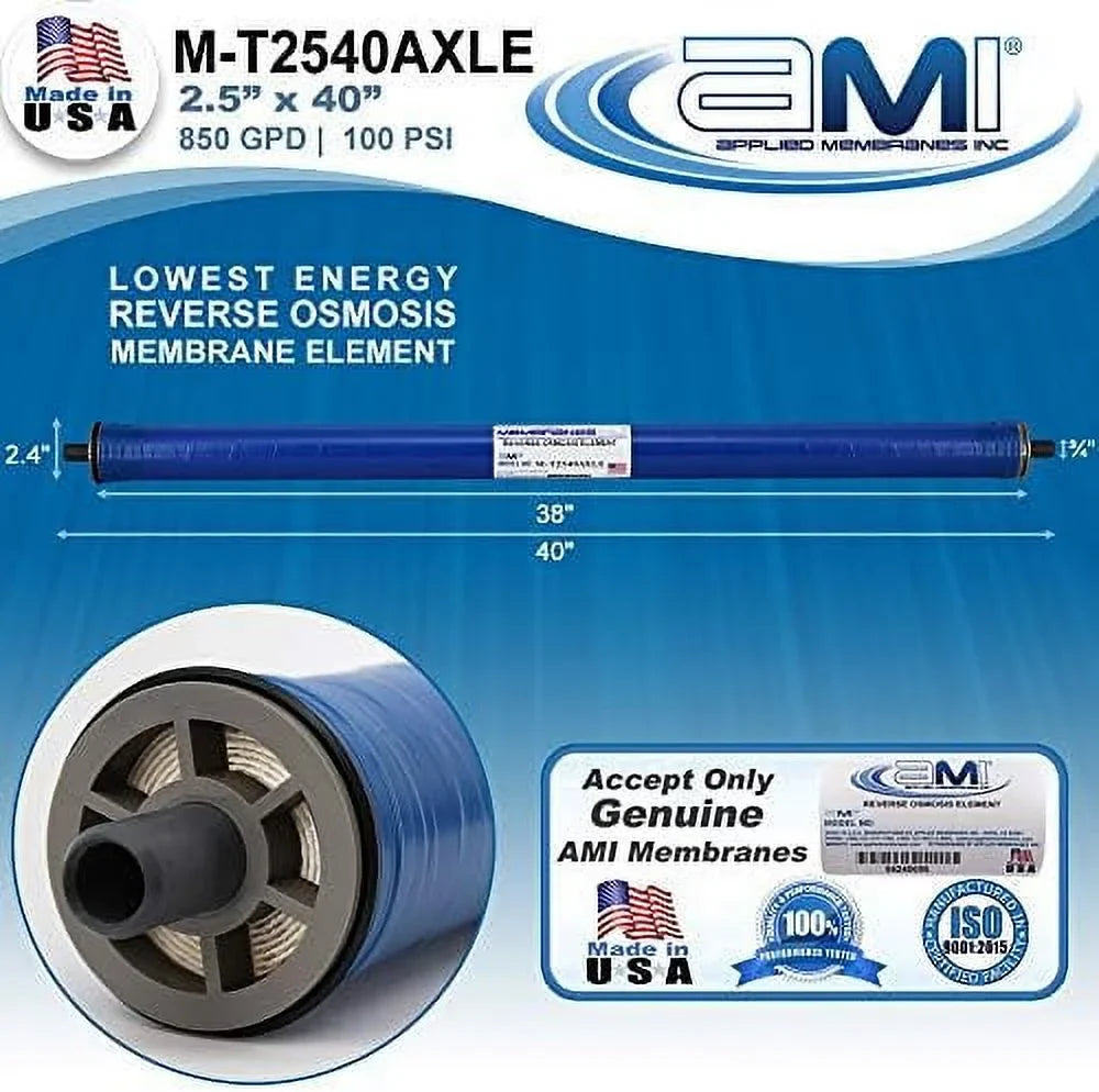 Extra Low Energy Reverse Osmosis Membrane For Tap Water | 850 GPD At 100 Psi | 99% Rejection | Replacement XLE RO Membrane |   M-T2540AXLE
