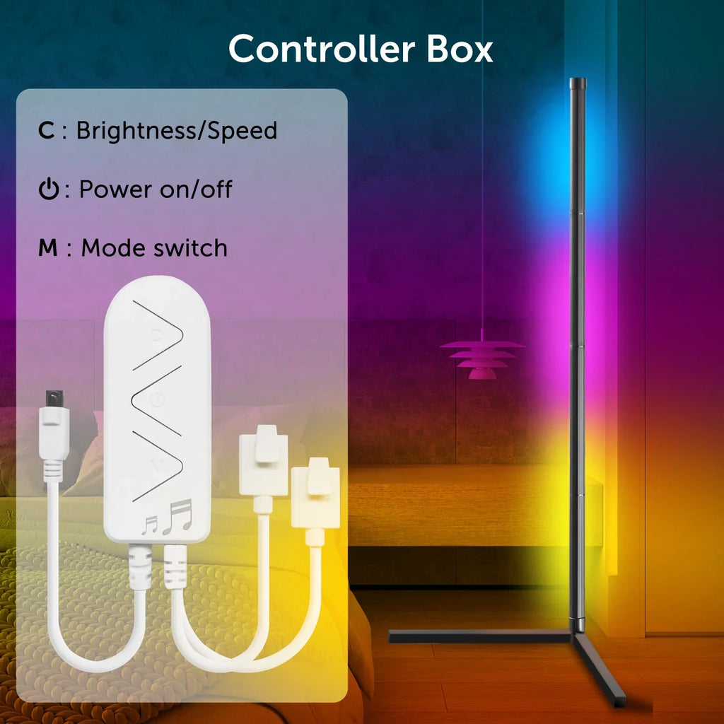eco4life WiFi Smart Floor Standing LED Lamp, Color Changing, Dimmable, Music Syn