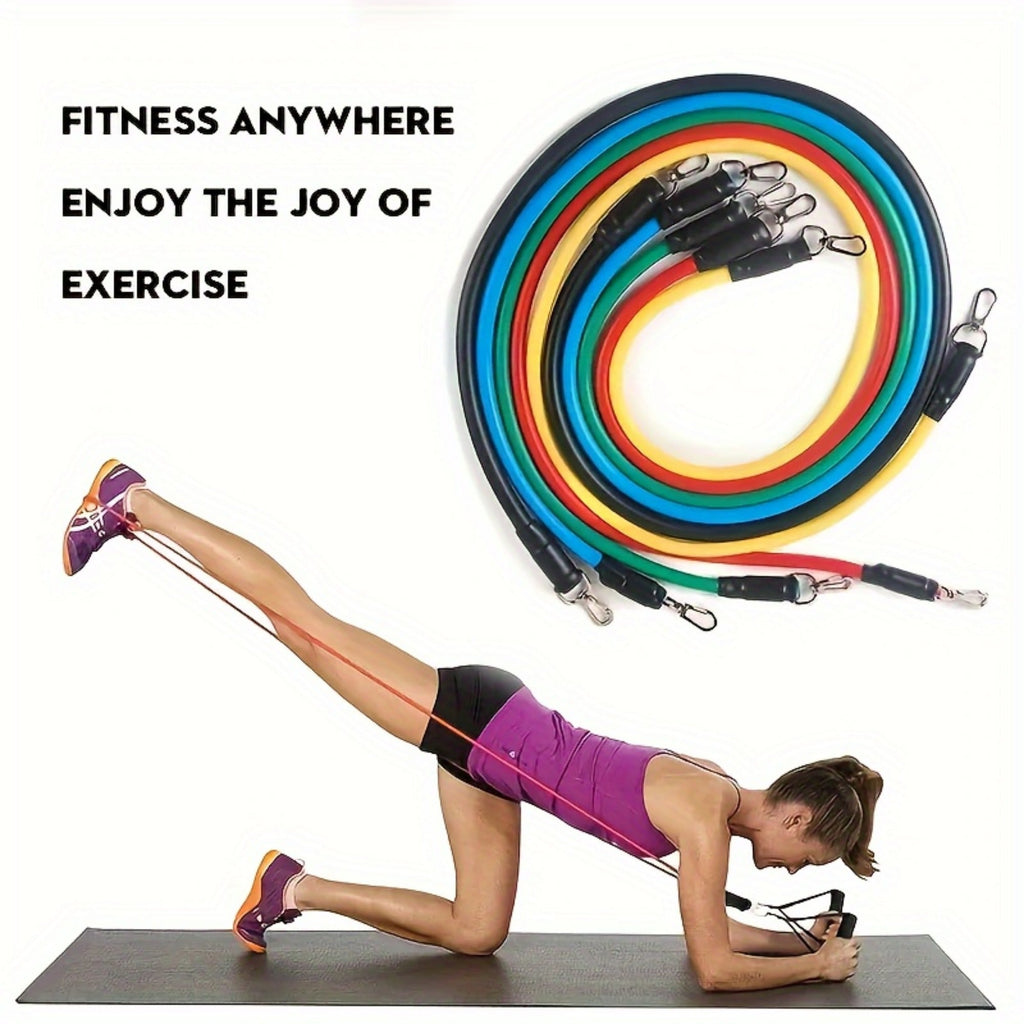 PGAST 11pc Ultimate Resistance Band Set - Medium Tension, Stackable for Full-Body Workout, Includes Accessories & Storage Bag