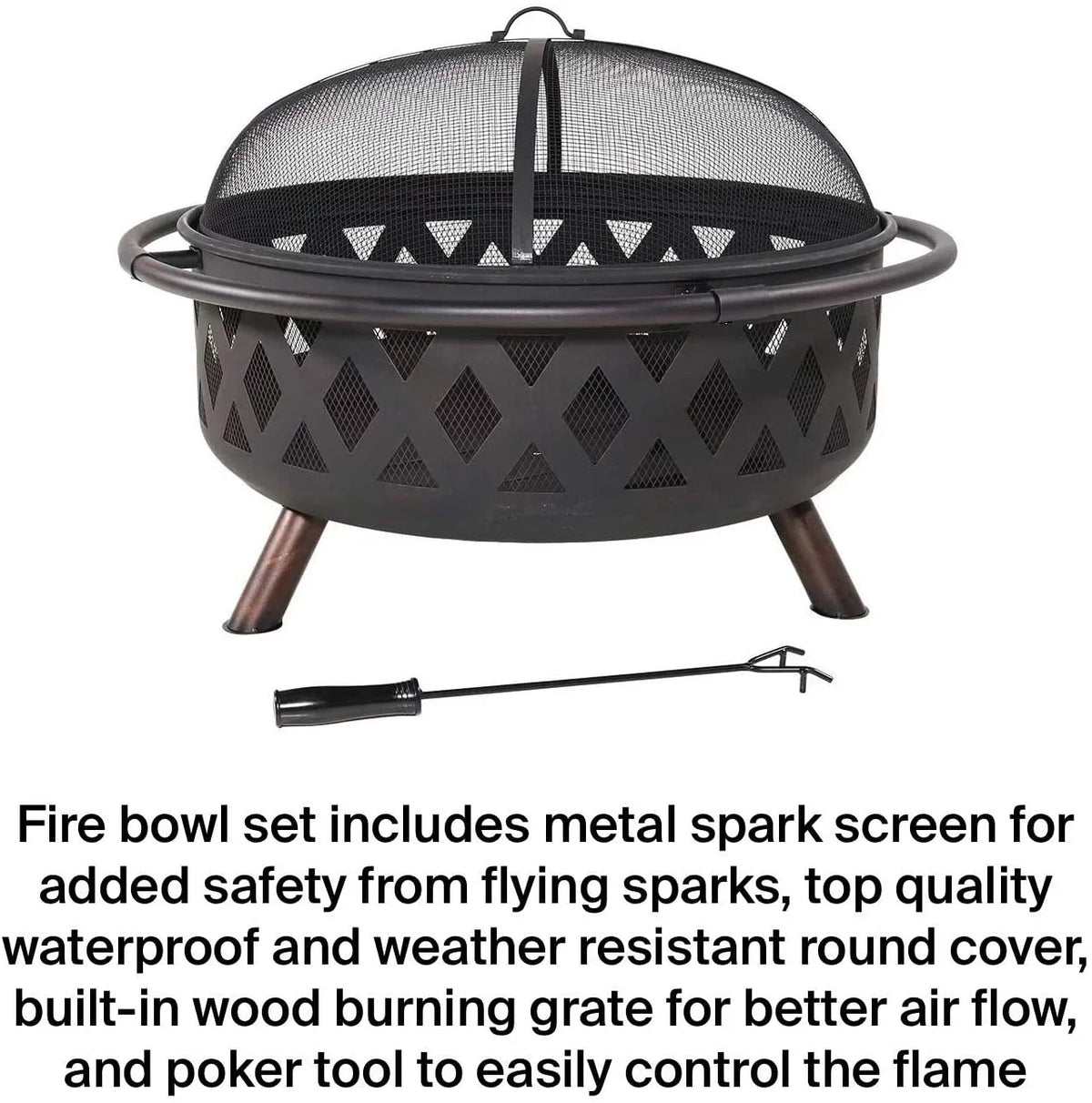 Zoey Steel Material Portable Wood Burning Fire Pit And Grill Pit