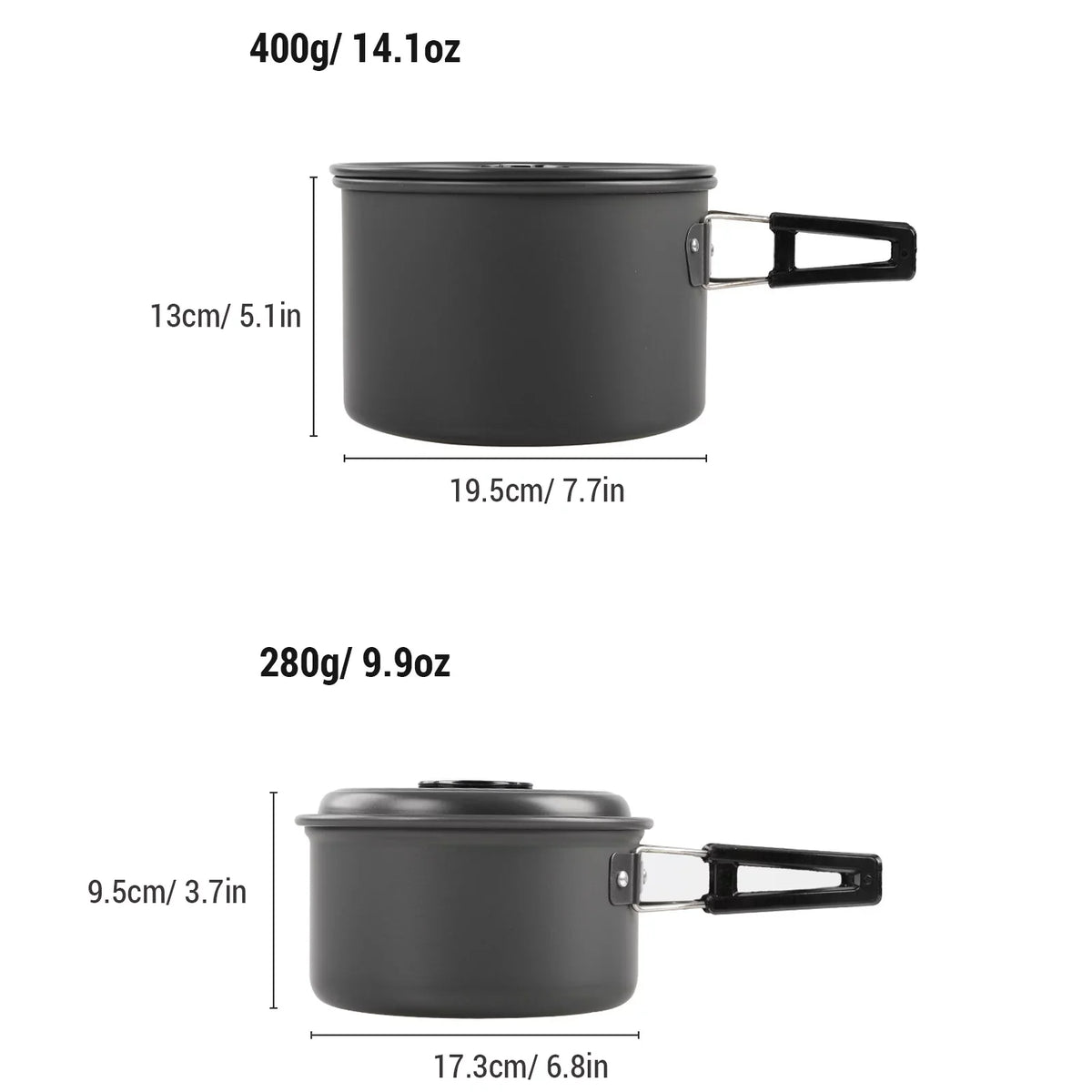moobody Camping Cookware Mess Kit Non-Stick Pot and Pan Set with Kettle for Camping Hiking Backpacking