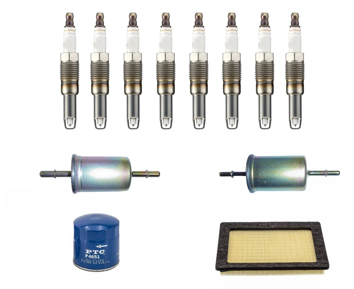 PLatitudeinum Spark Plugs Air Gas Oil Filters For Ford F150 5.4L 2004-2007