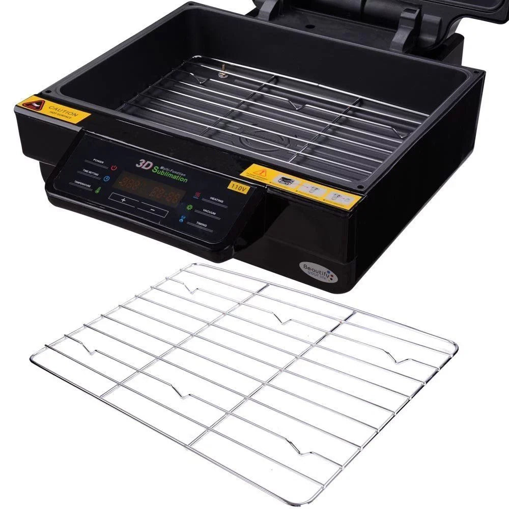 INTBUYING 3D Vacuum Sublimation Heat Press Machine Mug Paper Inks Tape Rubber Clamps Transfer KIT