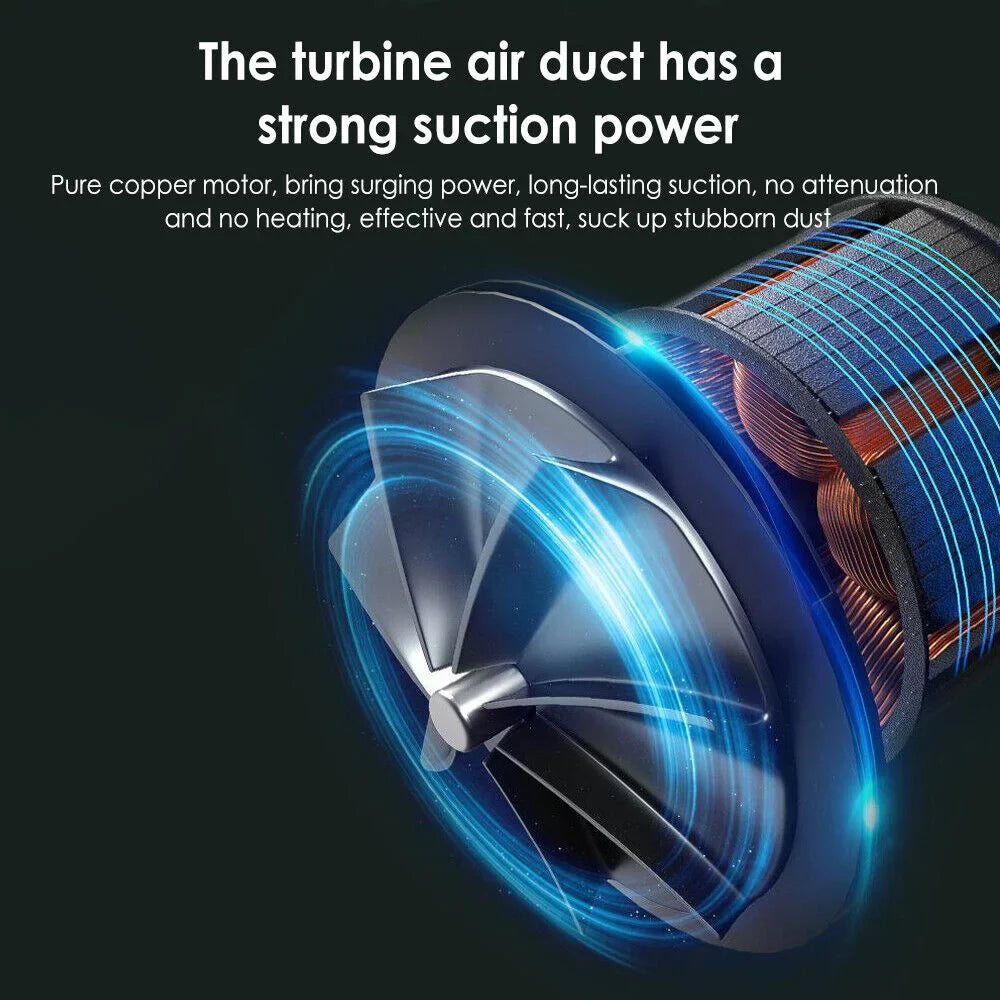 Paddsun Handheld Car Vacuum Cleaner 9000Pa - High-Powered Motor, Ergonomic Design, Long Battery Life, HEPA Filter