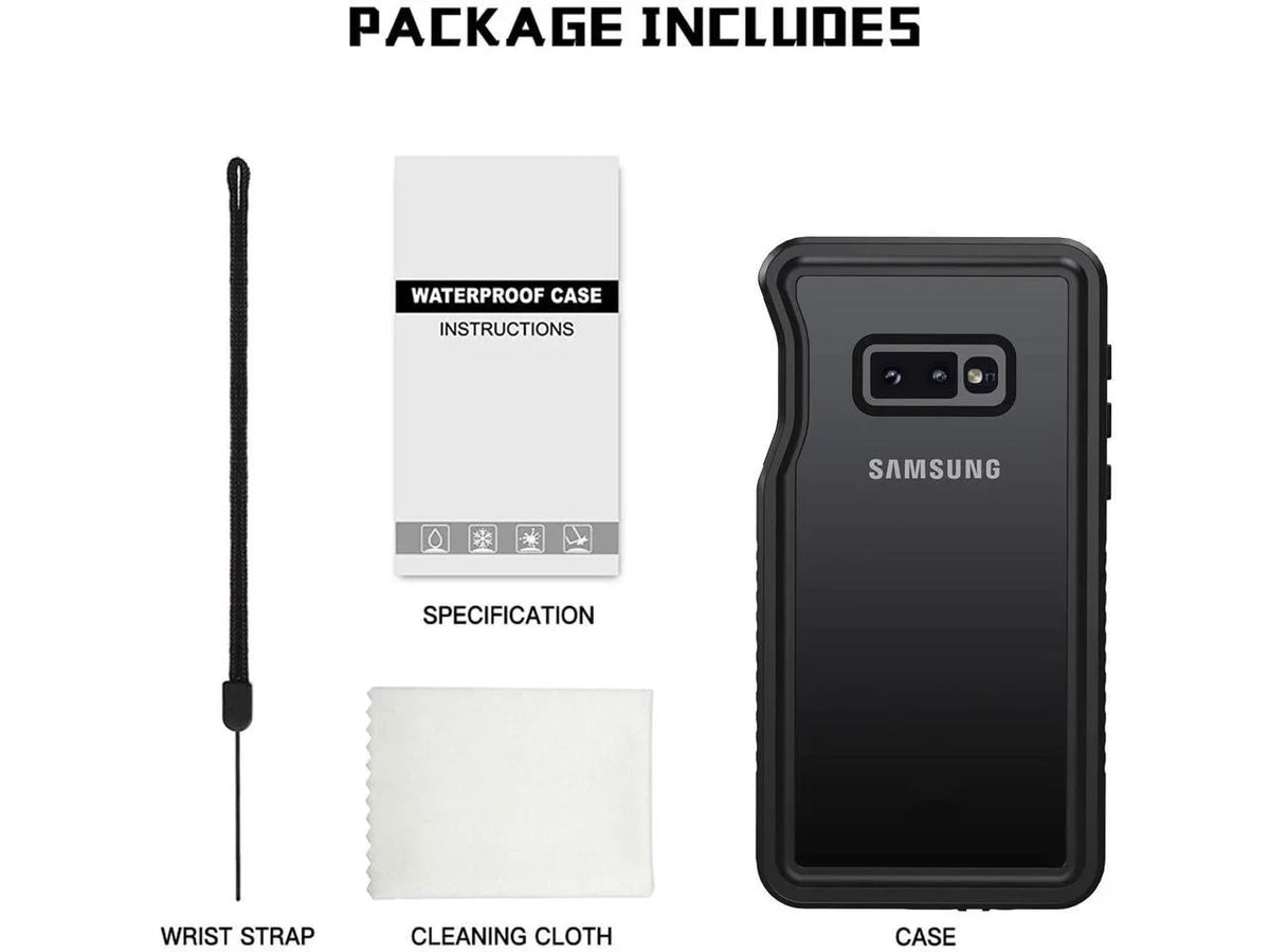 Samsung Galaxy S10e Case, IP68 Waterproof Dustproof Shockproof Case with Built-in Screen Protector, Full Body Sealed Underwater Protective Clear Cover for Samsung S10e