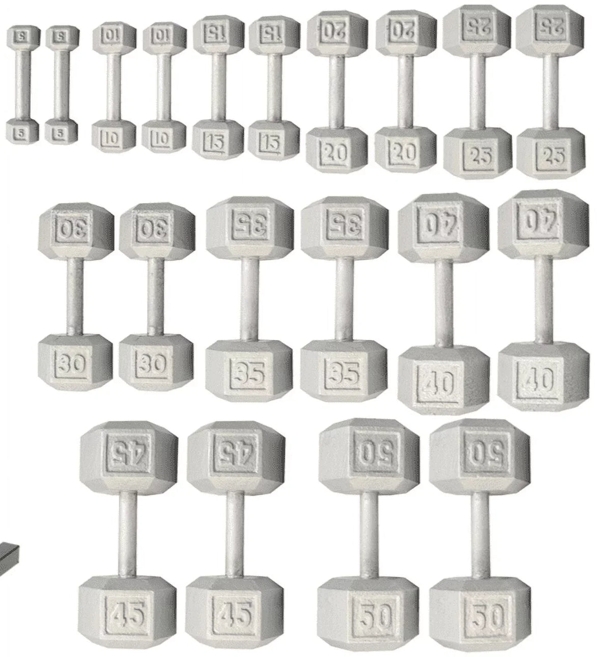 YORK 5-50 lb. Cast Iron Hex Dumbbells