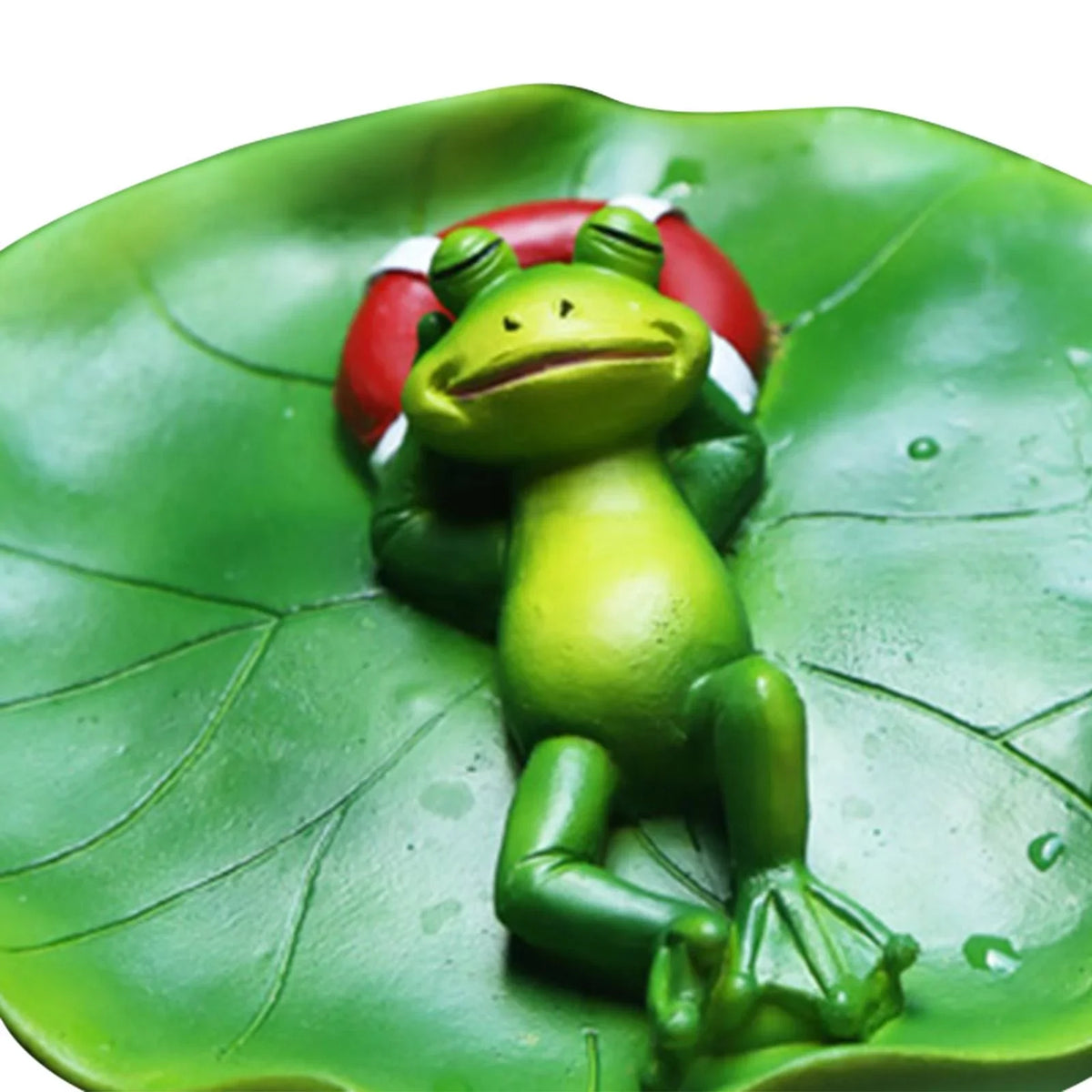 SimuLatitudeion Water Floating Frog Ornament Animals Figurine Garden Statue Crafts Decor DIY Pool Accessories for Tabletop Shelf Office