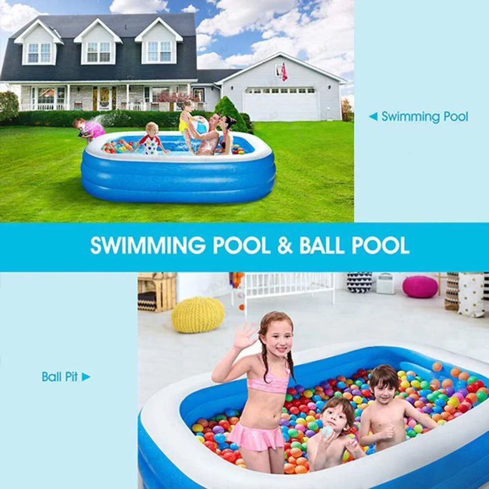 92"x56"x20"Outdoor InfLatitudeable Swimming Pool Full-Sized Kiddie Lounge Pool