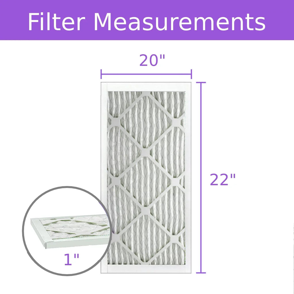 20x22x1, PuroLatitudeor DMK80 Extended Surface Pleated Air Filter, Mechanical MERV 8, (6 Pack)