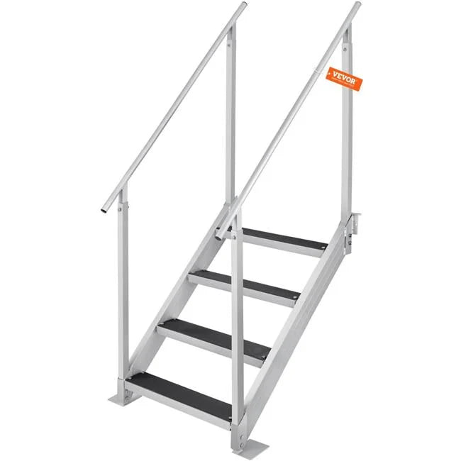 Vevor  Dock Stairs 30-38 in. Adjustable Height, 500 lbs Load Capacity Dock Ladder 4 Step