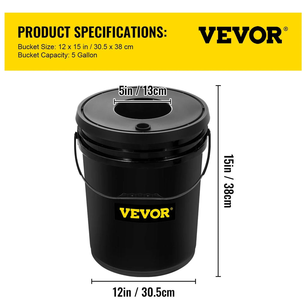 VEVOR DWC Hydroponic Grow Kit, 5-Gallon, 4-Bucket System with Pump, Air Stone & Water Level Indicator for Indoor/Outdoor Leafy Vegetables