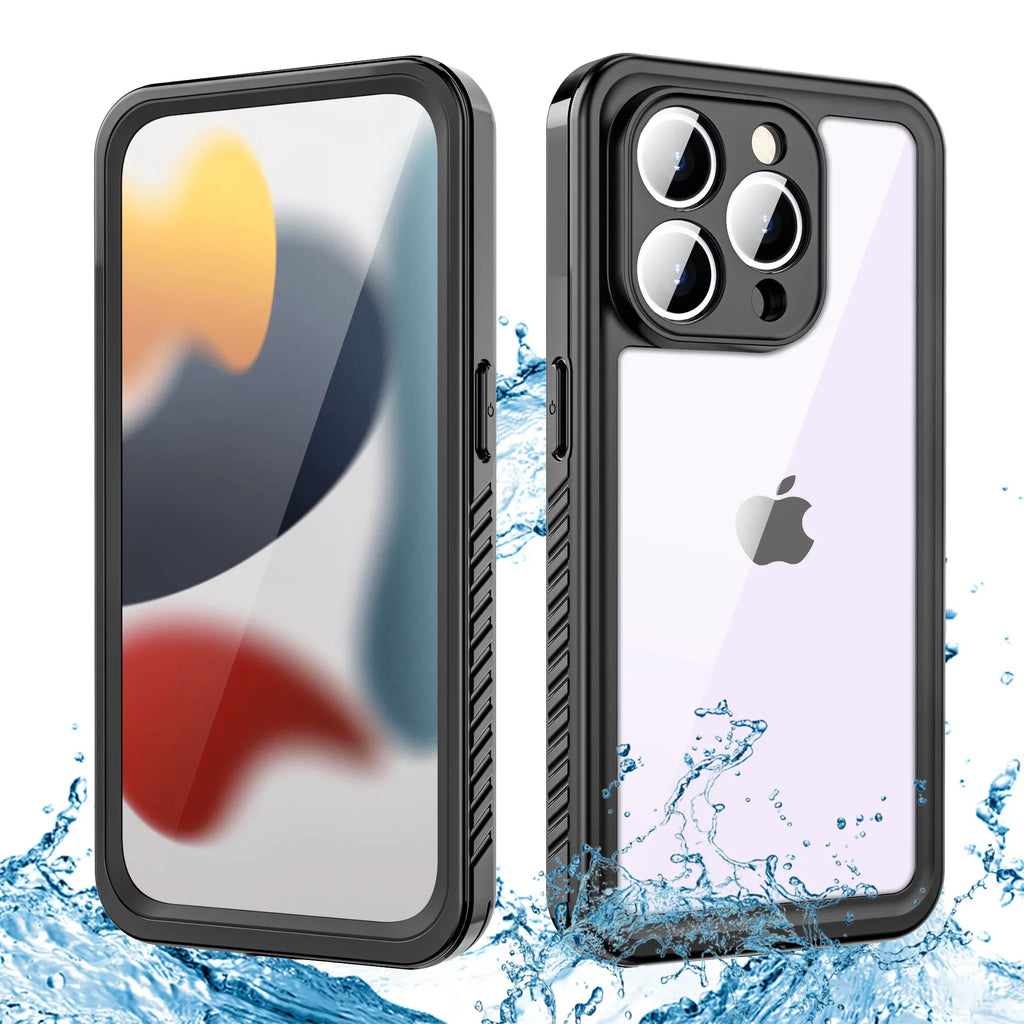 Dteck for iPhone 15 Pro Max Case Waterproof - Built-in Screen Protector IP68 Underwater Full Body Shockproof Protective Case 6.7 Inch, Black