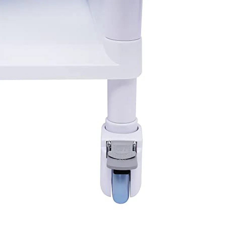 Medical Trolley Cart with 360°Rotate Wheels 2 Tier 275 Lbs Spacious Spa Beauty Salon Rolling Trolley with Dirt Buckets Drawers Heavy Duty Medical Utility Cart for Hospital Dental Clinic Beauty Salon