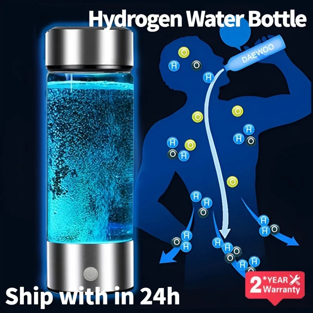 MassLatitudeie Hydrogen-Rich Water Ionizer Bottle for Home, Antioxidant Water Filter Appliance