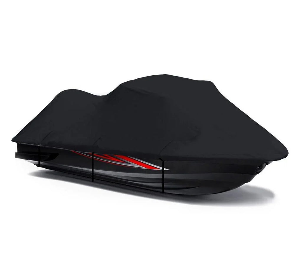 BLACK 600 DENIER JetSki Cover Compatible for Kawasaki ULTRA 150 130 DI 1998 1999 2000 2001 2002 2003 2004 2005 Jet Ski Watercraft Cover 2 Seater