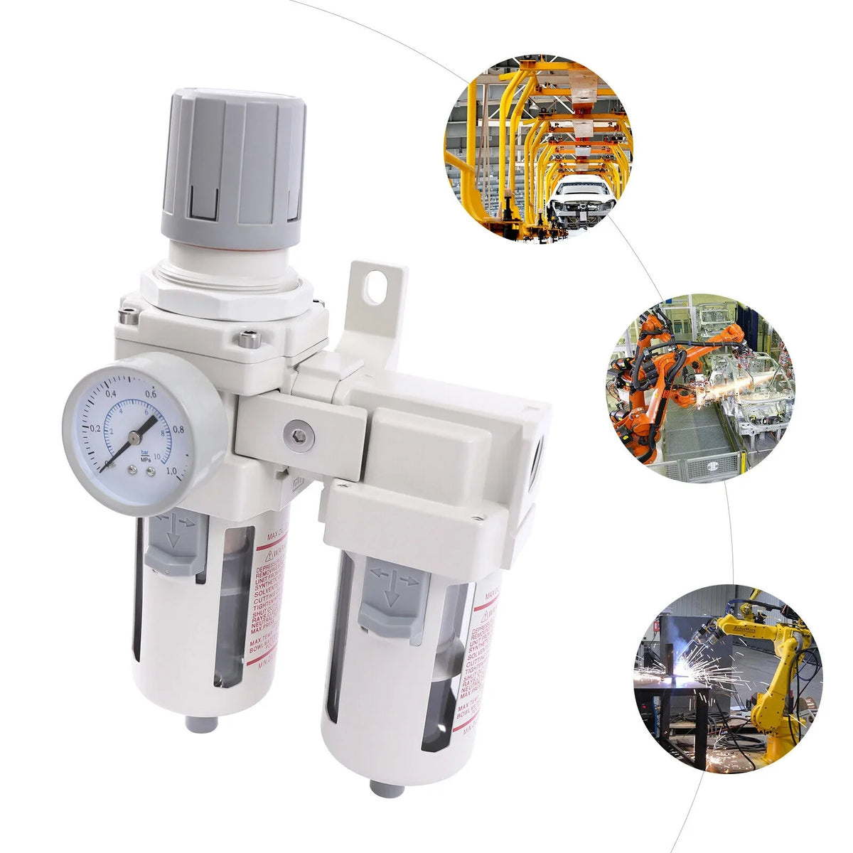 1/2" NPT Air Pressure ReguLatitudeor Air Dryer System Filter Water Trap Separator