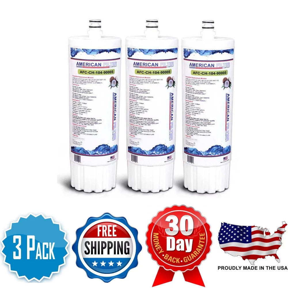 AFC Brand , Water Filters , Model # AFC-CH-104-9000S , Compatible with 3M® Cuno® 55817-14 - 3 Pack - Made in U.S.A.