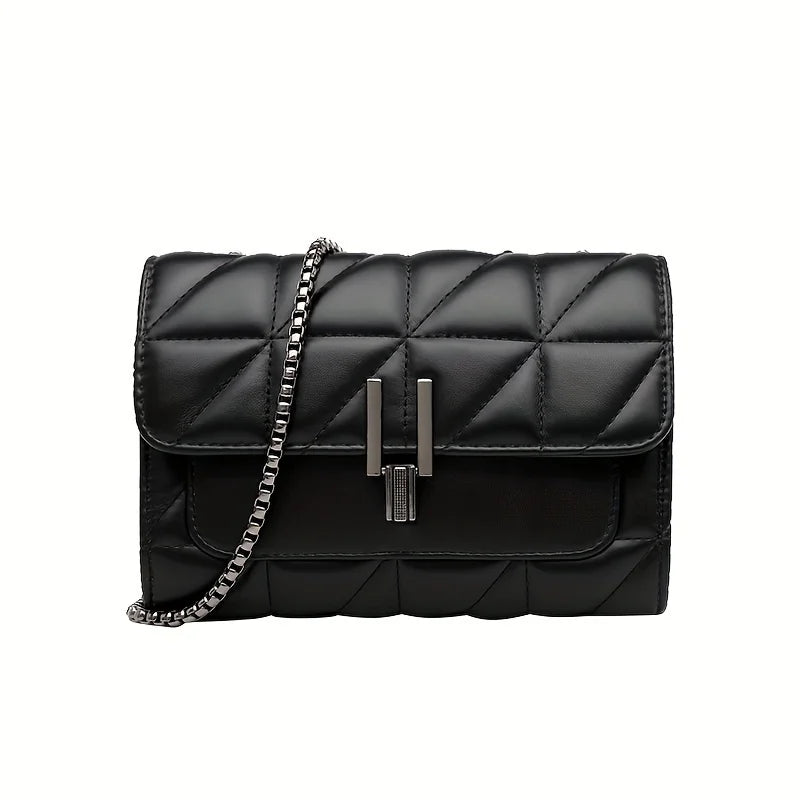 MICHROE Quilted Crossbody Women‘s Bag  PU Leather  Chic Lightweight Luxury  Argyle Pattern Shoulder Purse With Chain Strap
