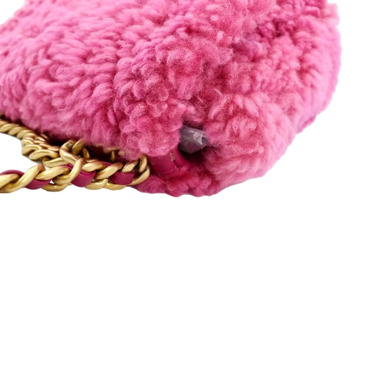 Pre-Owned CHANEL 19 Flap Shearling Sheepskin Shoulder Bag Pink