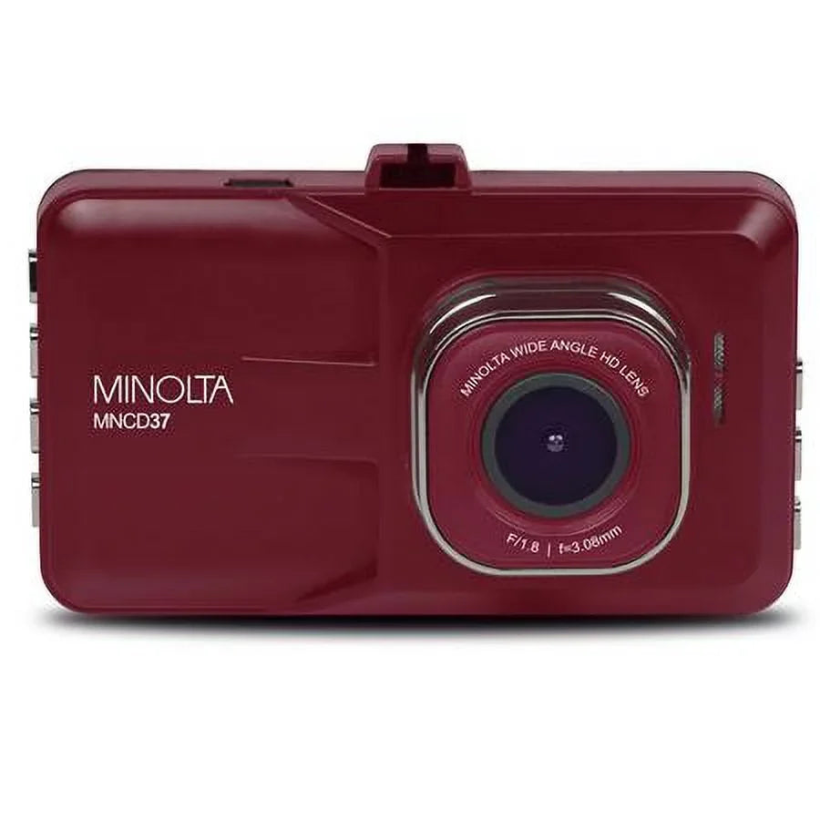 MNCD37 Full HD 3" LCD Screen Dash Cam, Red, 2-Pack