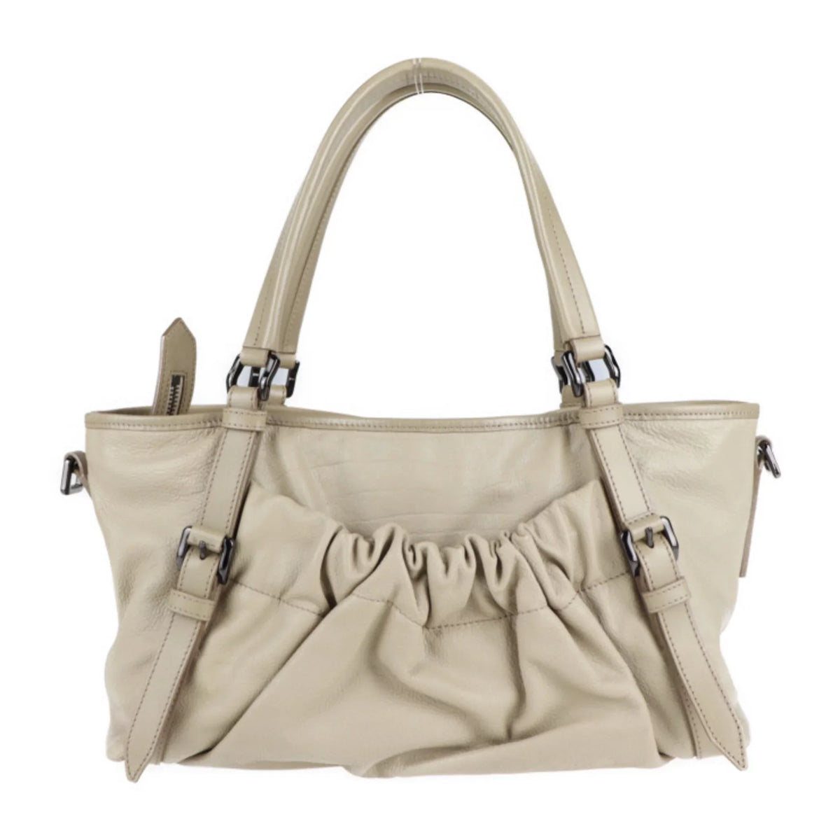 Pre-Owned BURBERRY Burberry tote bag leather beige 2WAY shoulder (Good)