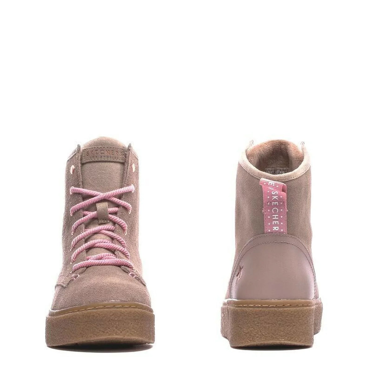 SКECHERS CHELSEA PUNK ST HIGH MEMORY FOAM WOMEN BOOT SHOES TAUPE/GUM SIZE 8 NEW