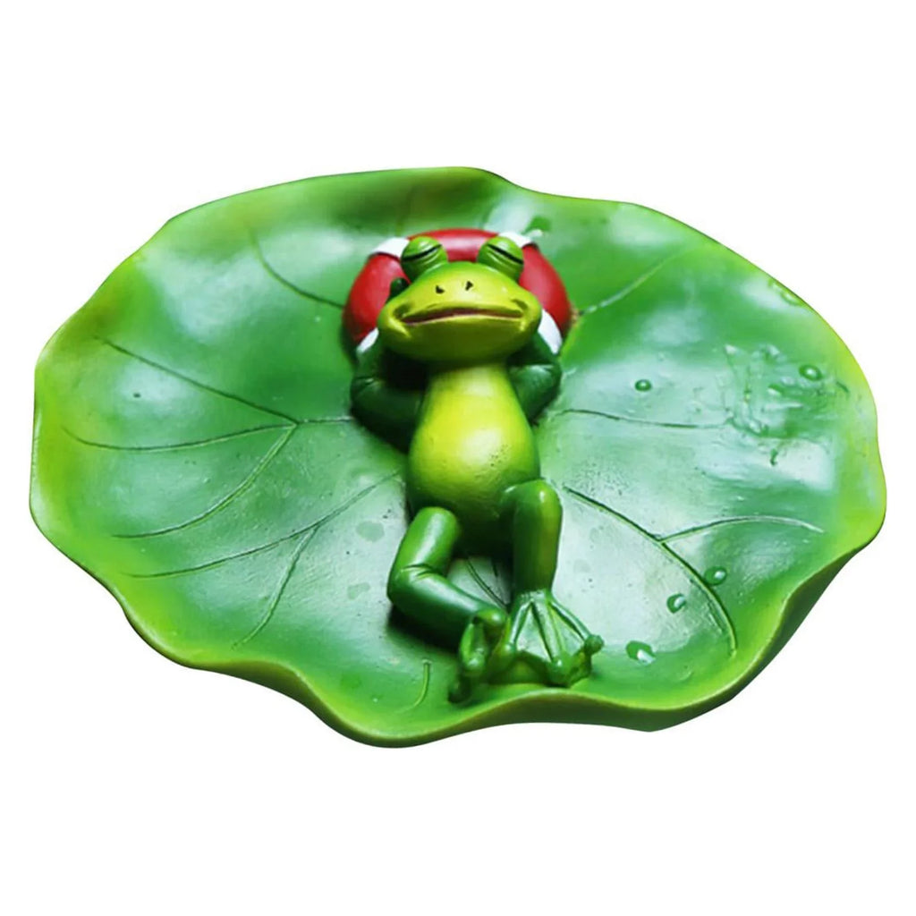 SimuLatitudeion Water Floating Frog Ornament Animals Figurine Garden Statue Crafts Decor DIY Pool Accessories for Tabletop Shelf Office