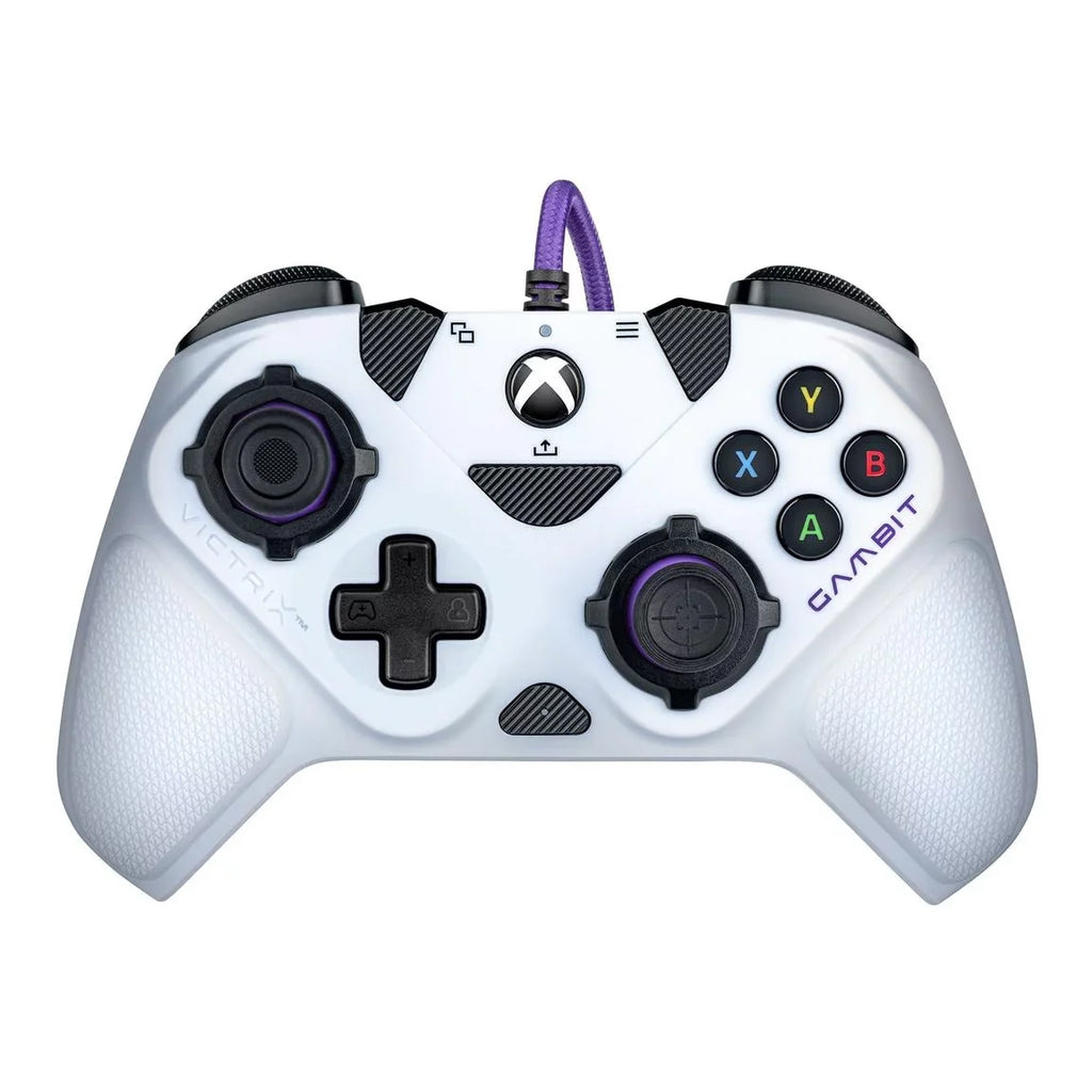PDP Gaming Victrix Gambit World's Fastest Xbox Controller, Elite Esports Design with Swappable Pro Thumb Sticks, Custom Paddles, Swappable White/Purple FacepLatitudee for Xbox Series X
