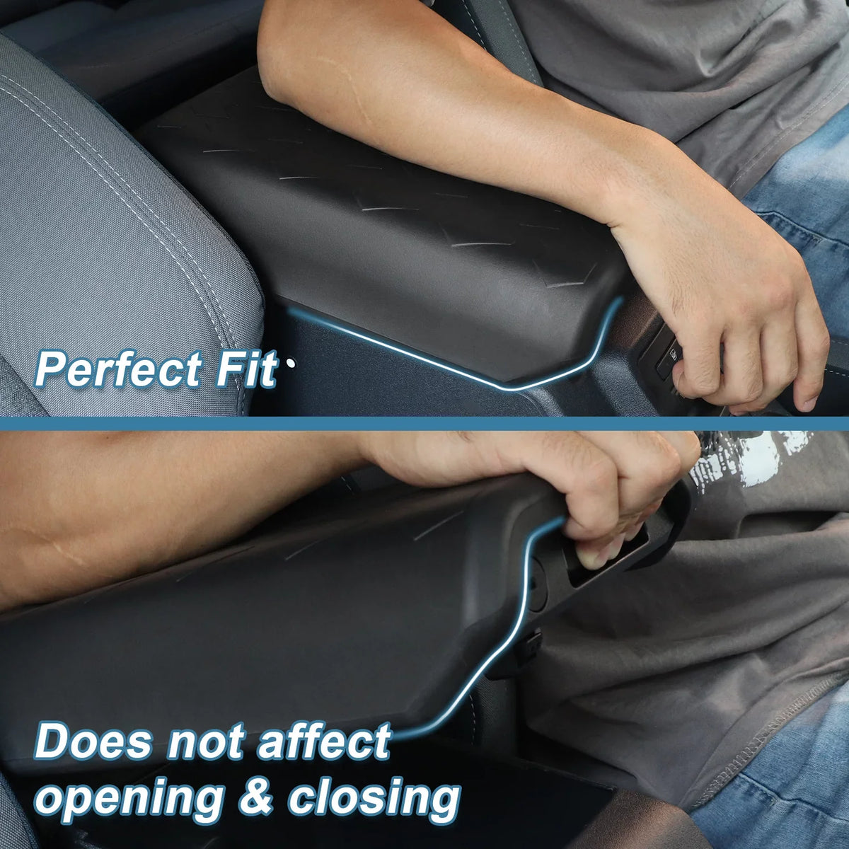 KOLEMO Center Console Armrest Rest Pad Cover Compatible with for Ford Bronco 2021 2022 2/4 Door Accessories,Anti-Scratch Car Central Armrest Seat Box Cover Protector