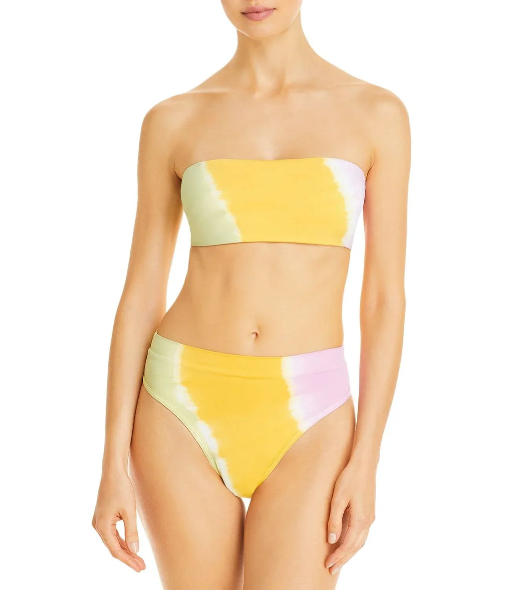 L Space Womens Tie-Die Strappy Bikini Swim Top