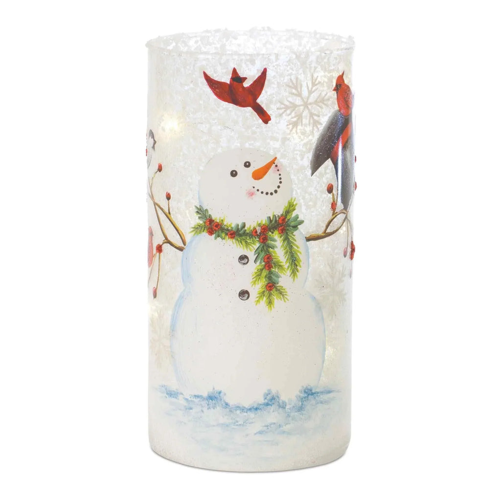 Melrose Set of 2 LED Lighted Snowman Luminary Christmas Tabletop Decorations 7.75"