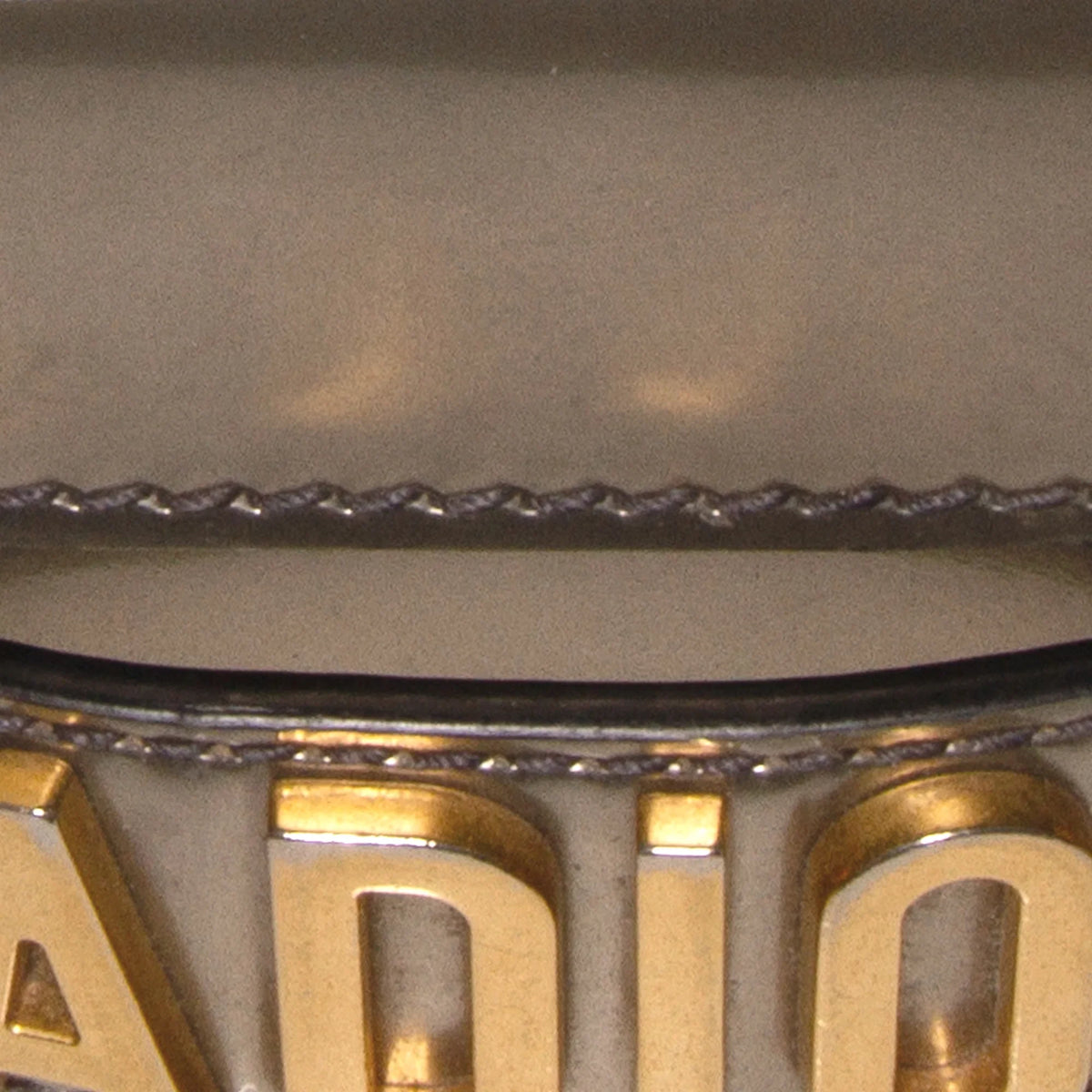Pre-Owned Authenticated Dior JaDior Mini Chain Flap Calf Leather Gray Shoulder Bag Unisex (Good)