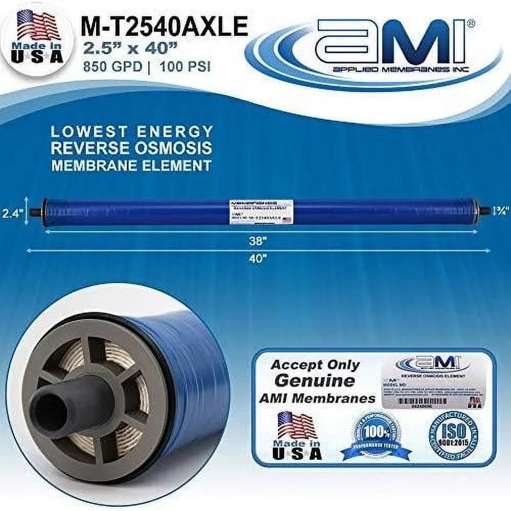 Extra Low Energy Reverse Osmosis Membrane For Tap Water | 850 GPD At 100 Psi | 99% Rejection | Replacement XLE RO Membrane |   M-T2540AXLE