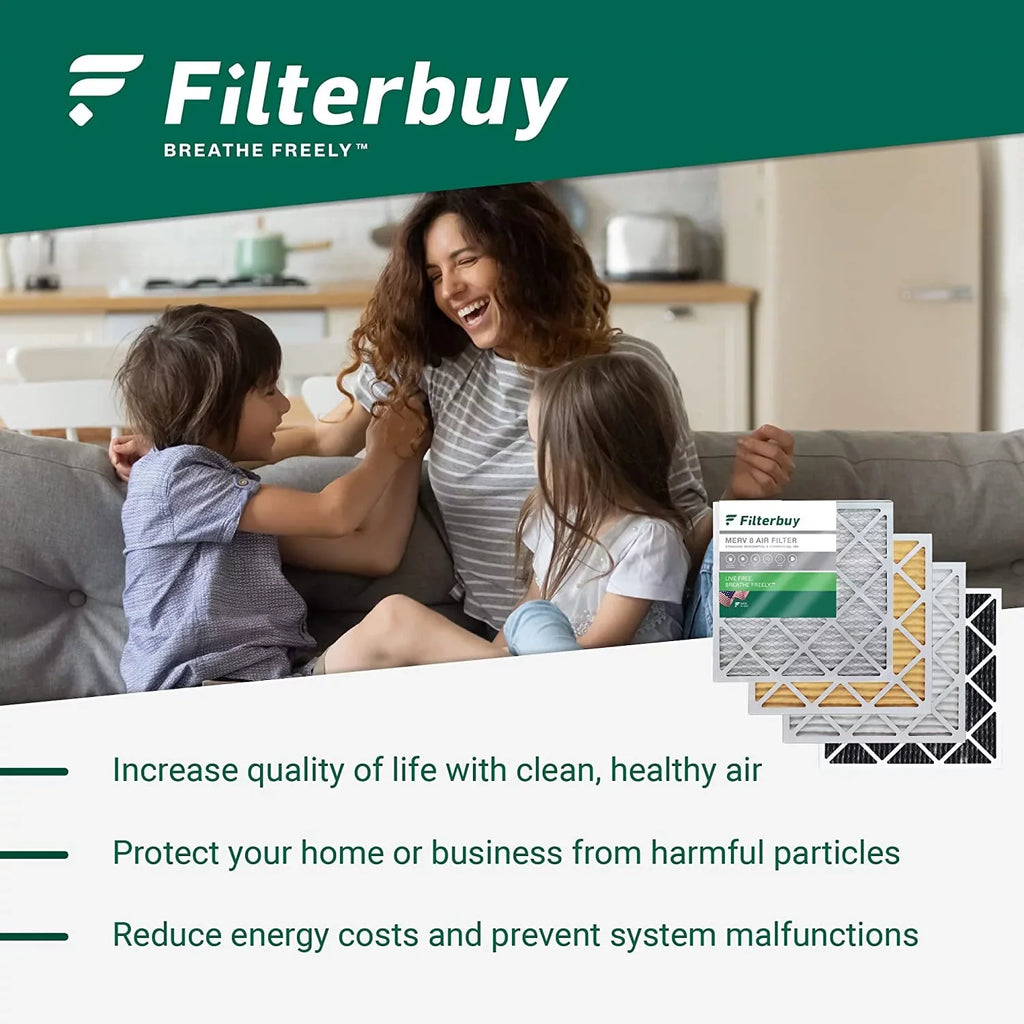 Filterbuy 16x18x2 MERV 8 Pleated HVAC AC Furnace Air Filters (4-Pack)