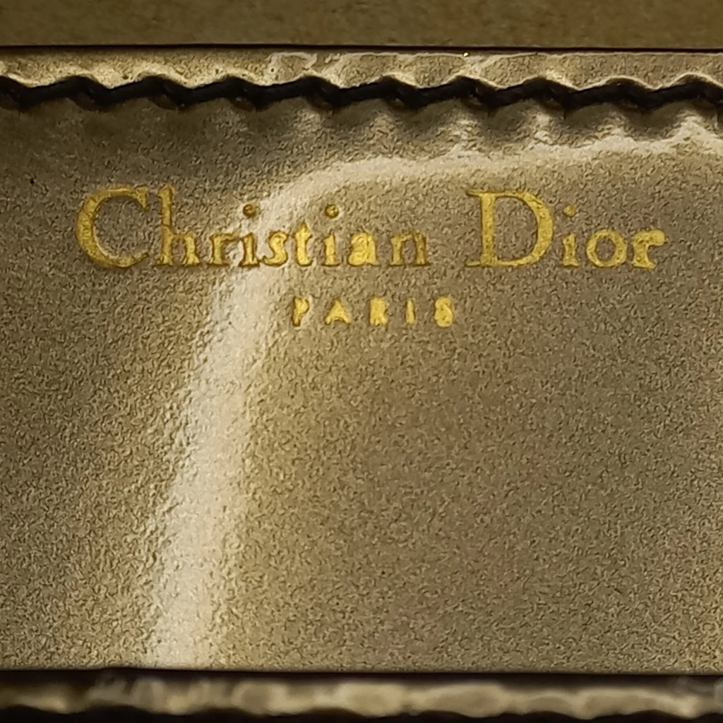 Pre-Owned Authenticated Dior JaDior Mini Chain Flap Calf Leather Gray Shoulder Bag Unisex (Good)