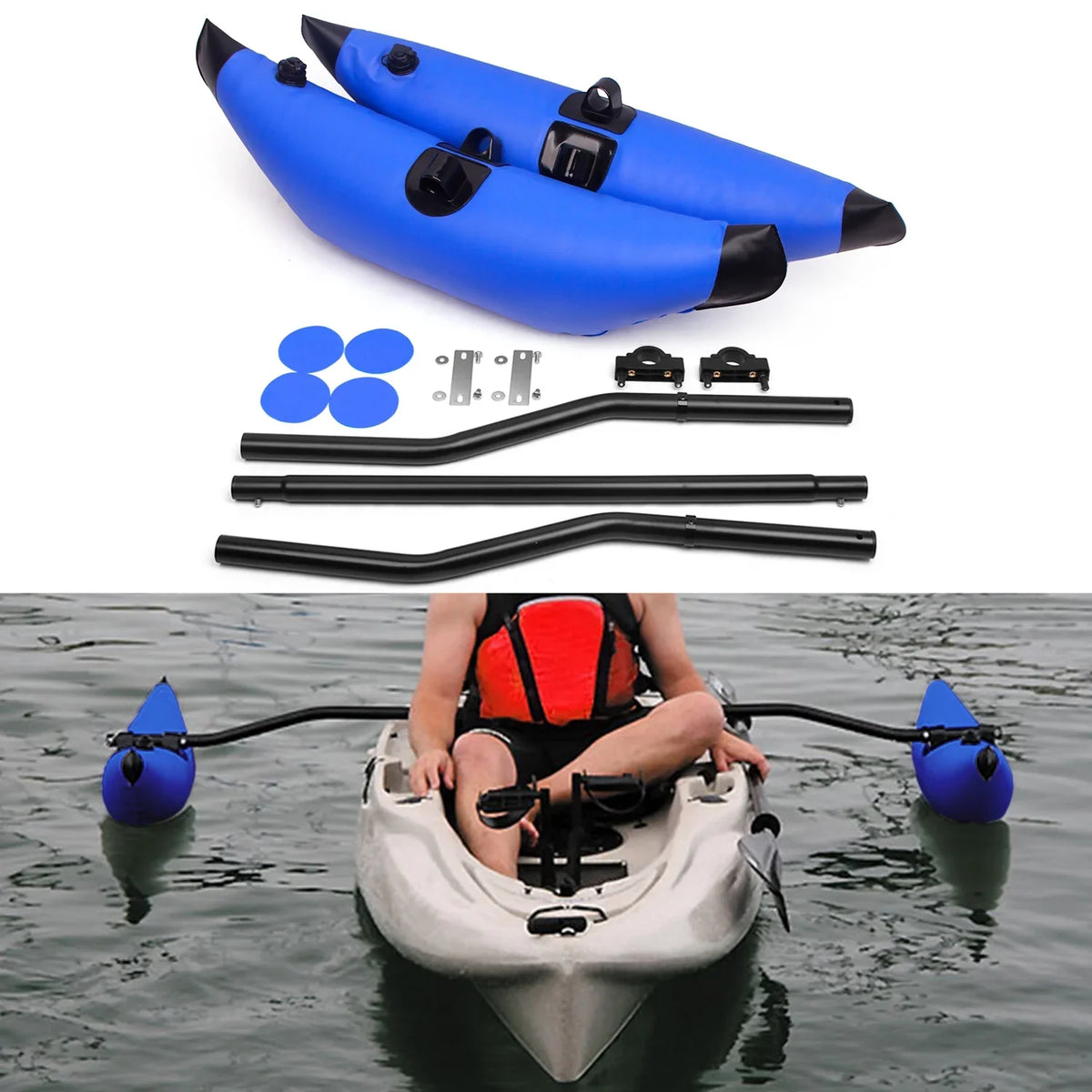 GoolRC Kayak PVC InfLatitudeable Outrigger Float, Sidekick Arms Rod, Fishing Standing Float Stabilizer System Kit, Kayak Float for Ultimate Stability and Support, Perfect for Fishing Expeditions