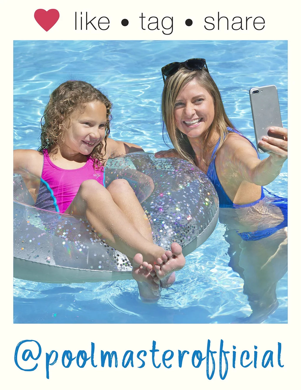 Poolmaster 36-Inch Silver Glitter Swimming Pool Float Tube