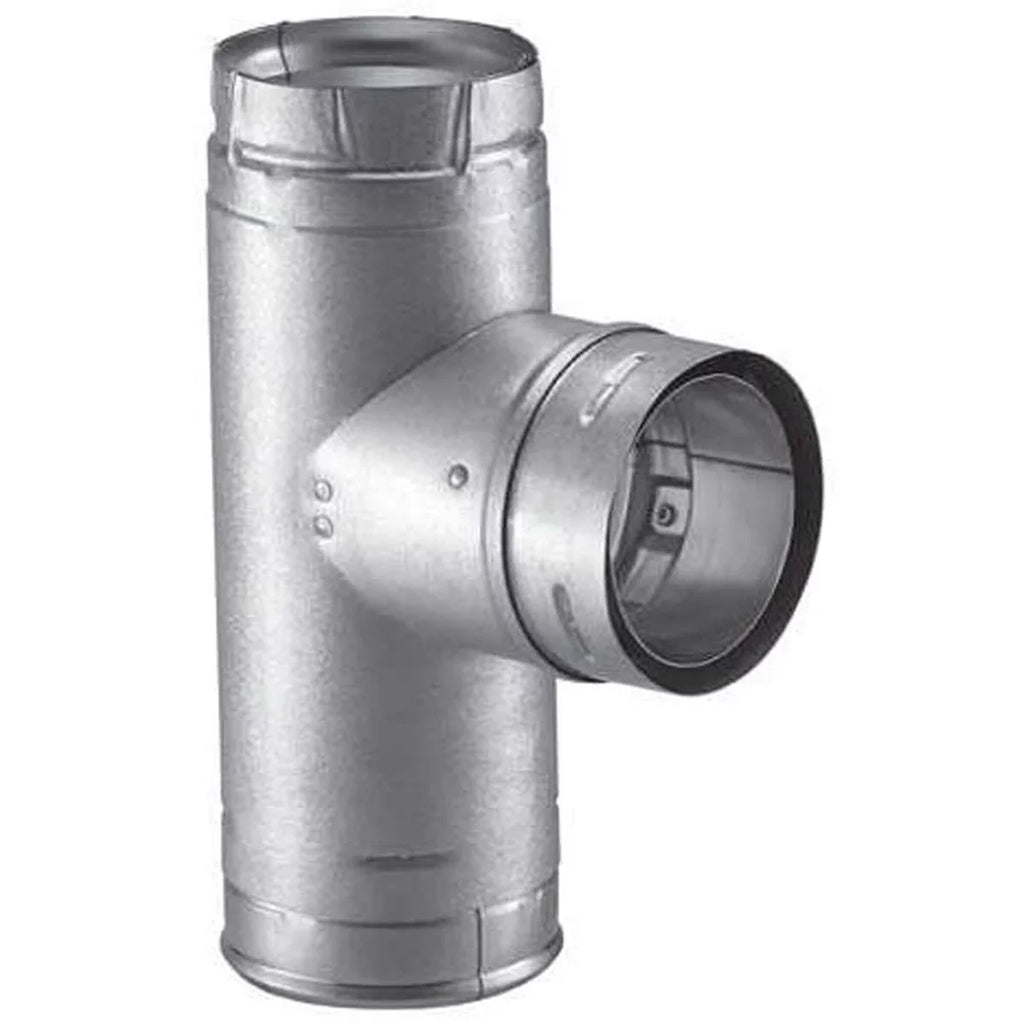 4'' PelletVent Pro Galvalume Single Tee with Clean-Out Tee Cap - 4PVP-T