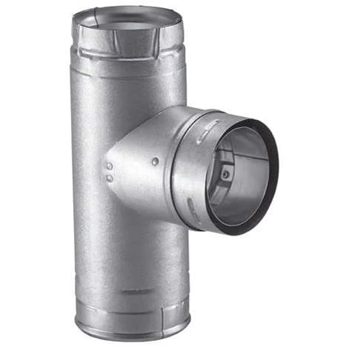 4'' PelletVent Pro Galvalume Single Tee with Clean-Out Tee Cap - 4PVP-T