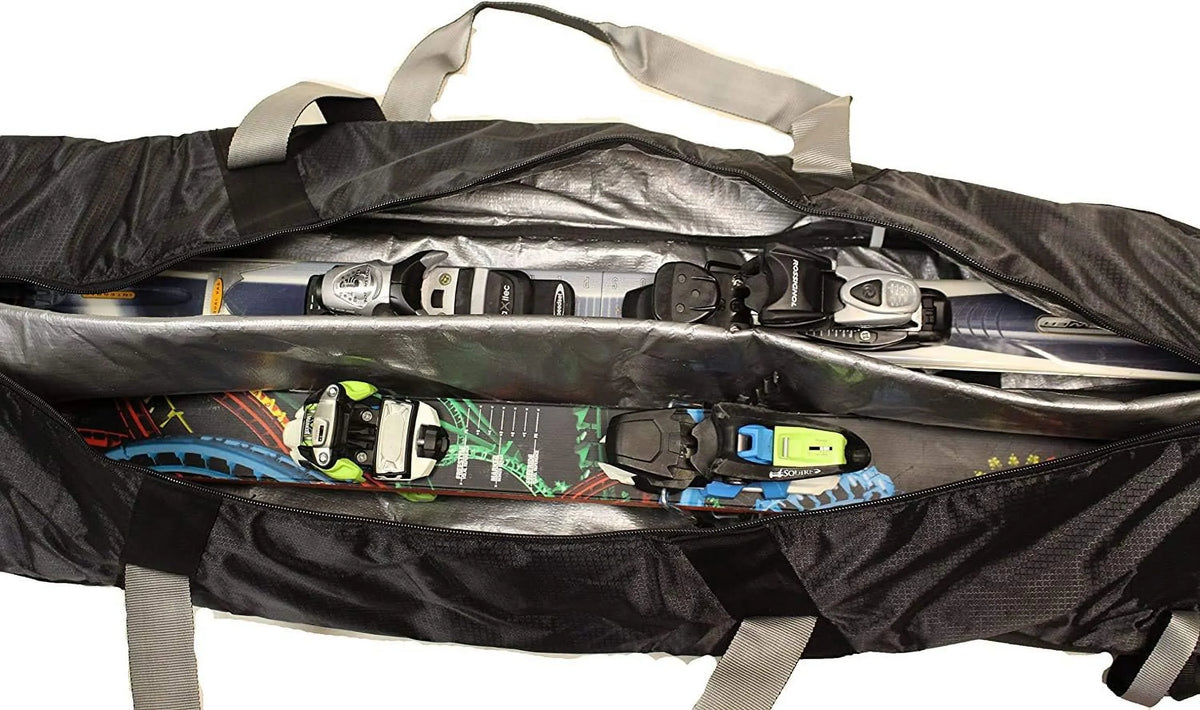 Rolling Double Ski Bag, Padded Double Ski Bag With Wheels For Air Travel, Easy To Load, Oversized …