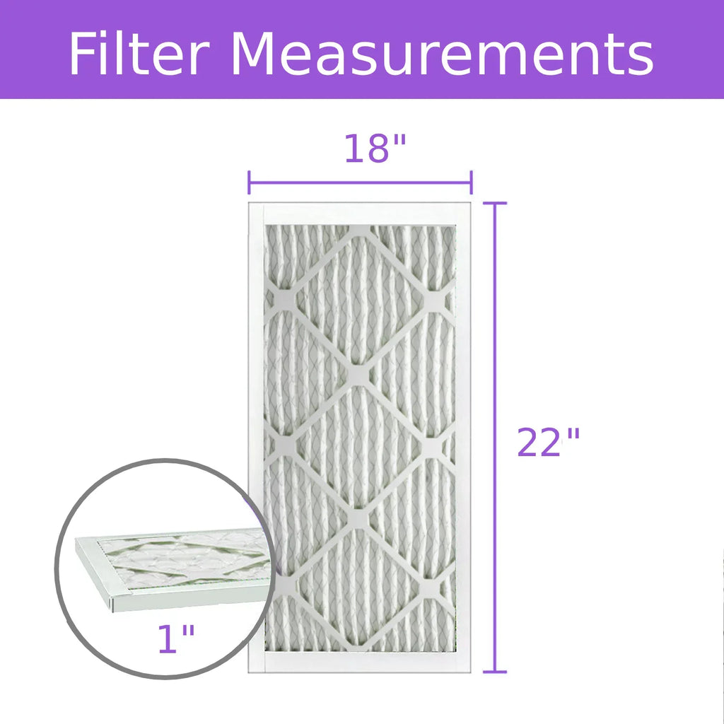 18x22x1, PuroLatitudeor DMK80 Extended Surface Pleated Air Filter, Mechanical MERV 8, (6 Pack)