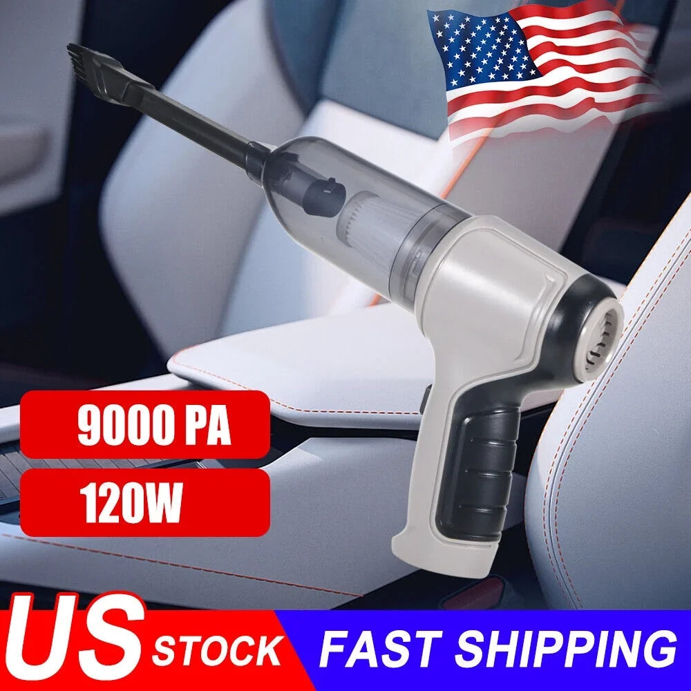 Paddsun Handheld Car Vacuum Cleaner 9000Pa - High-Powered Motor, Ergonomic Design, Long Battery Life, HEPA Filter