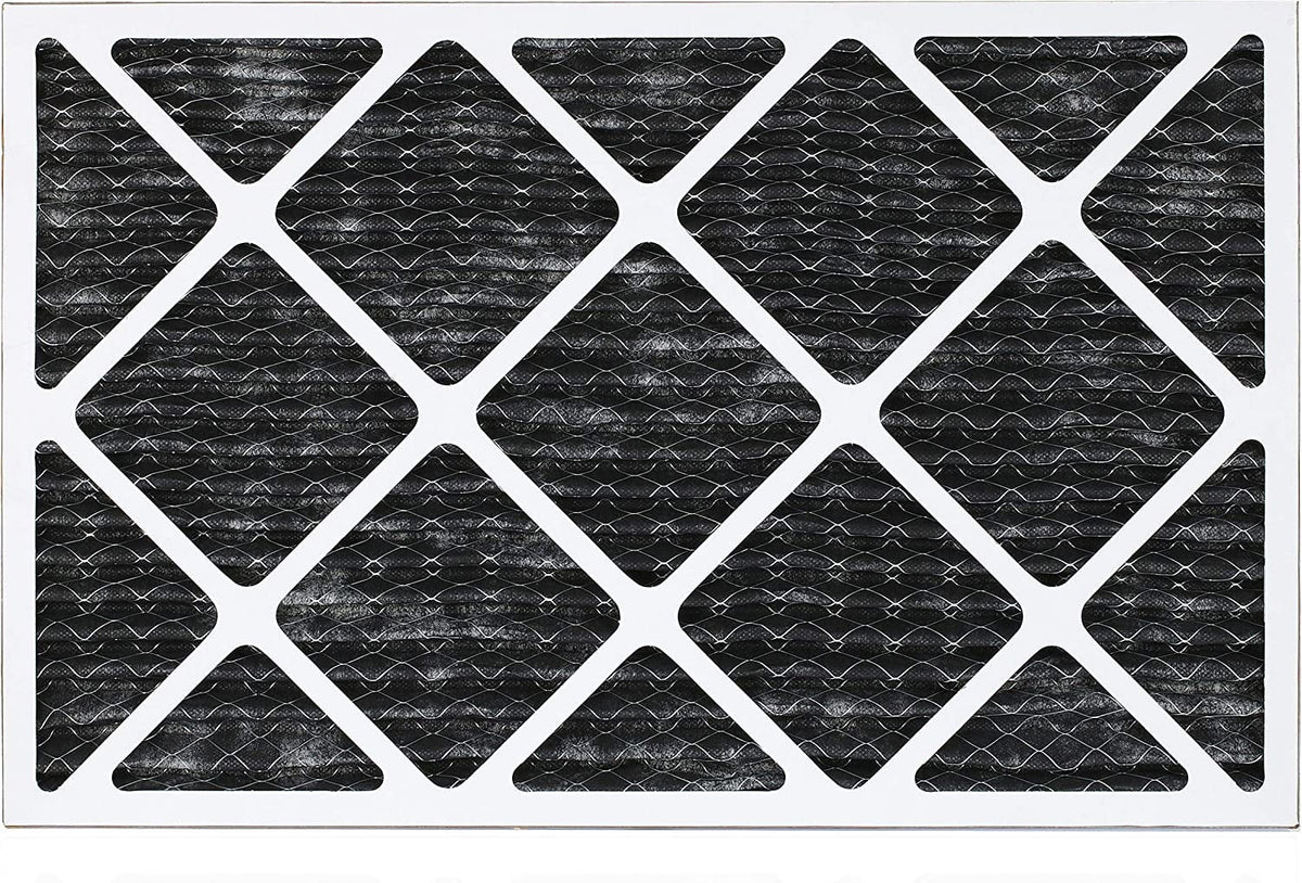Filterbuy 12x25x1 MERV 8 Odor Eliminator Pleated HVAC AC Furnace Air Filters with Activated Carbon (3-Pack)