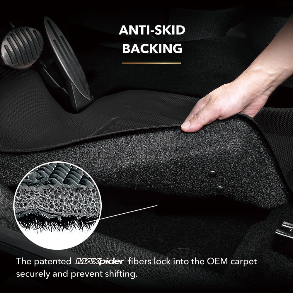 3D MAXpider KAGU Floor Mat (BLACK) compatible with SUBARU FORESTER 2014-2018 - Full Set