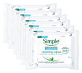 Simple Water Boost Hydrating Cleansing Wipes - 25 Wipes X 6 Pack (150 Wipes)